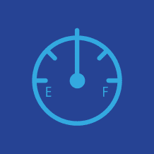 Graphic image representing a half-full fuel tank.