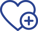 Heart icon Heart with a plus sign