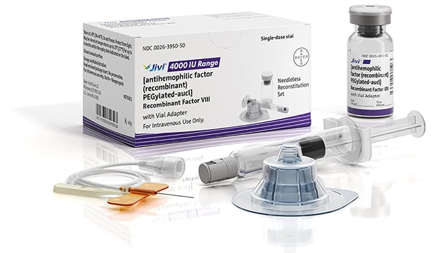 Jivi® antihemophilic factor (recombinant), PEGylated-aucl 4000 IU Range, with vial adapter kit