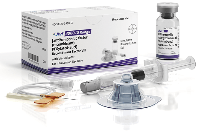 Jivi® antihemophilic factor (recombinant), PEGylated-aucl 4000 IU Range, with vial adapter kit
